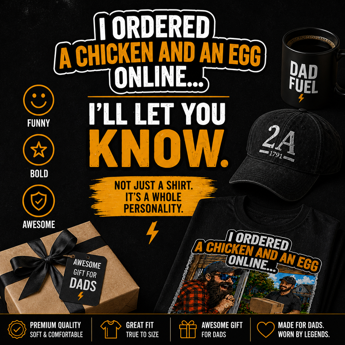 Chicken and Egg Online T-Shirt, Funny Dad Joke Graphic Tee