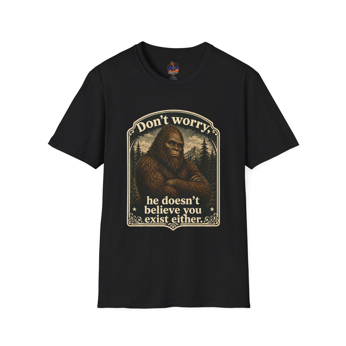 Skeptical Sasquatch T-Shirt, Funny Bigfoot Camping Graphic Tee