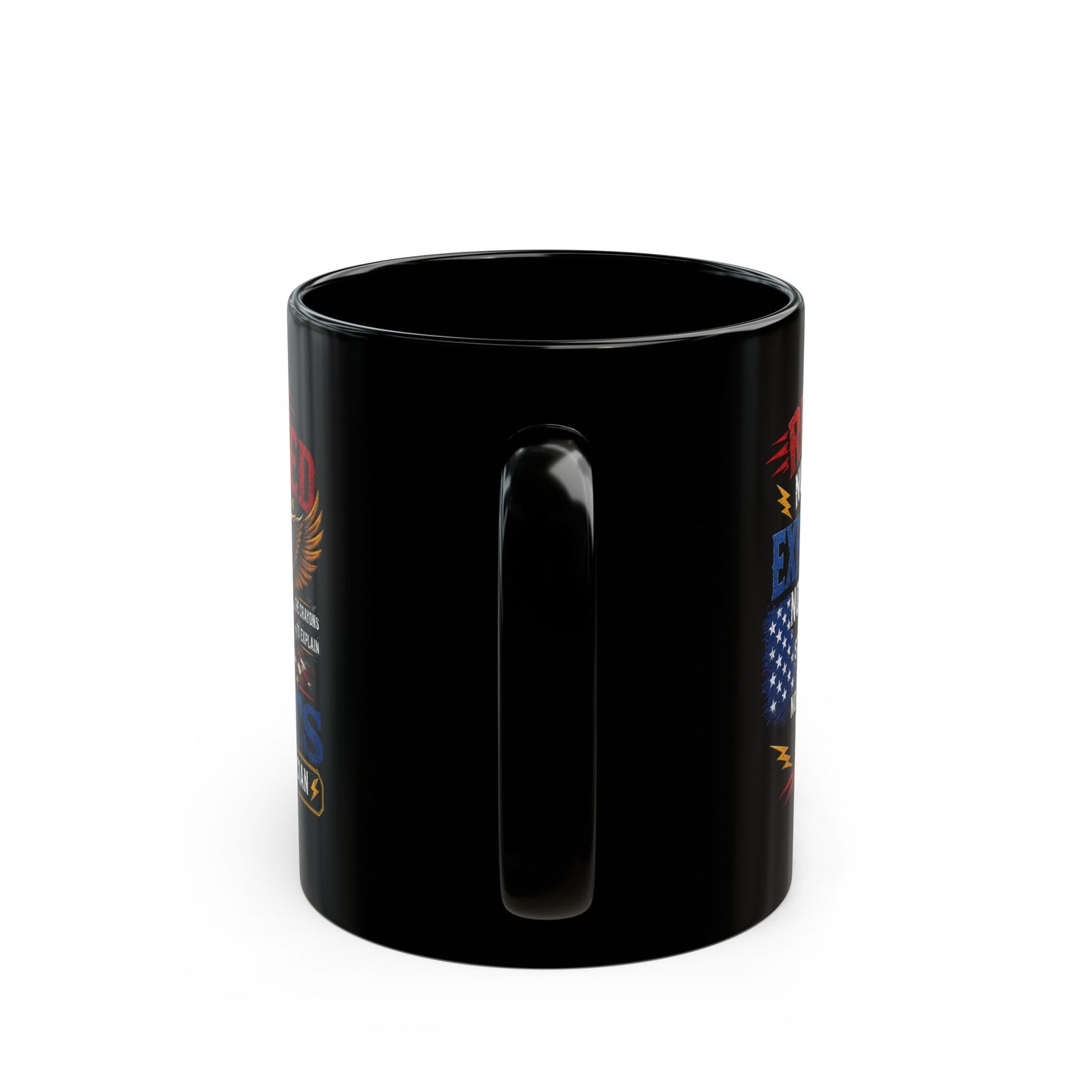 Retired Electrician Mug, Patriotic Eagle and American Flag Coffee Cup