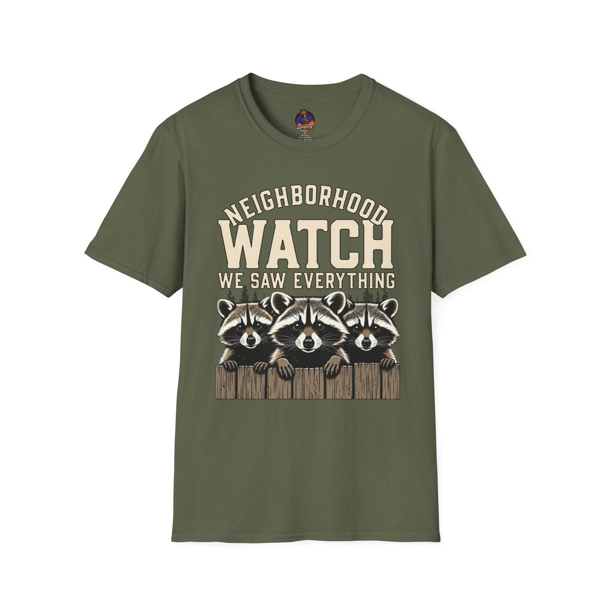 Neighborhood Watch Raccoon T-Shirt, Funny Wildlife Camping Tee
