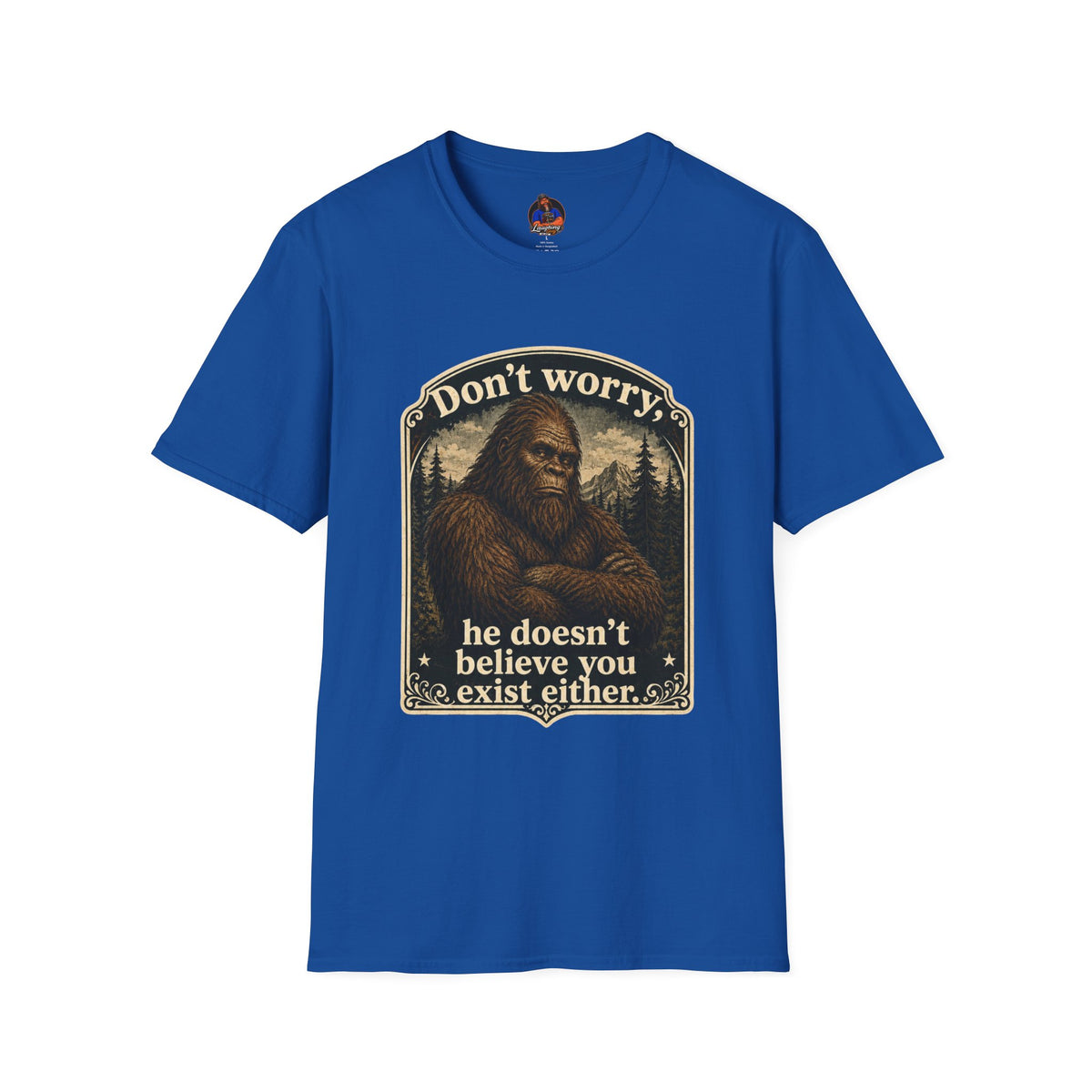 Skeptical Sasquatch T-Shirt, Funny Bigfoot Camping Graphic Tee