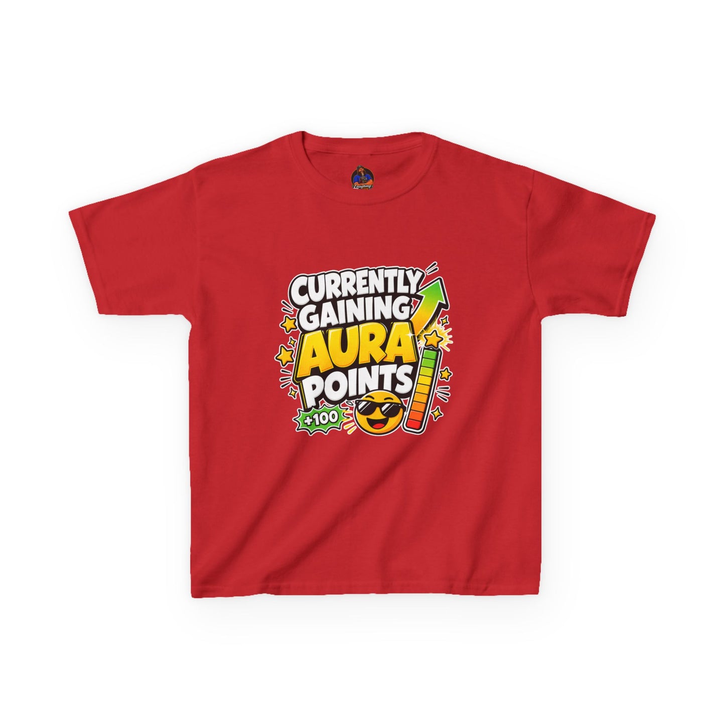 Currently Gaining Aura Points Kids T-Shirt, Funny Gamer Back-to-School Tee