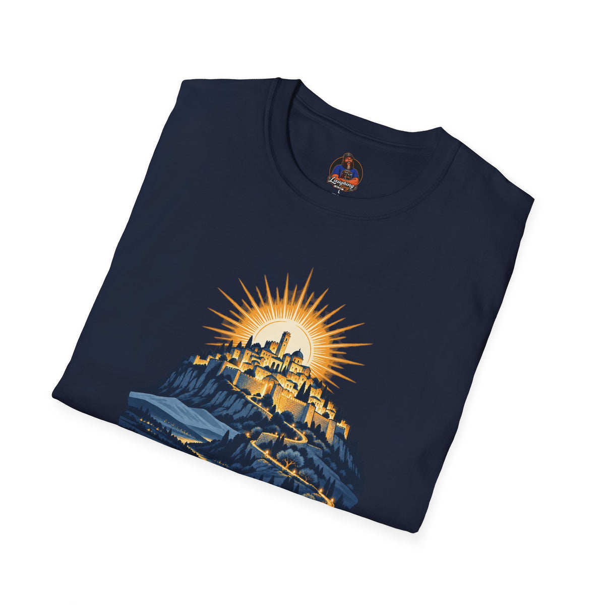 Matthew 5:14 Christian Shirt | City on a Hill Graphic Tee | Light of the World Scripture T Shirt | Inspirational Faith Gift for Adults