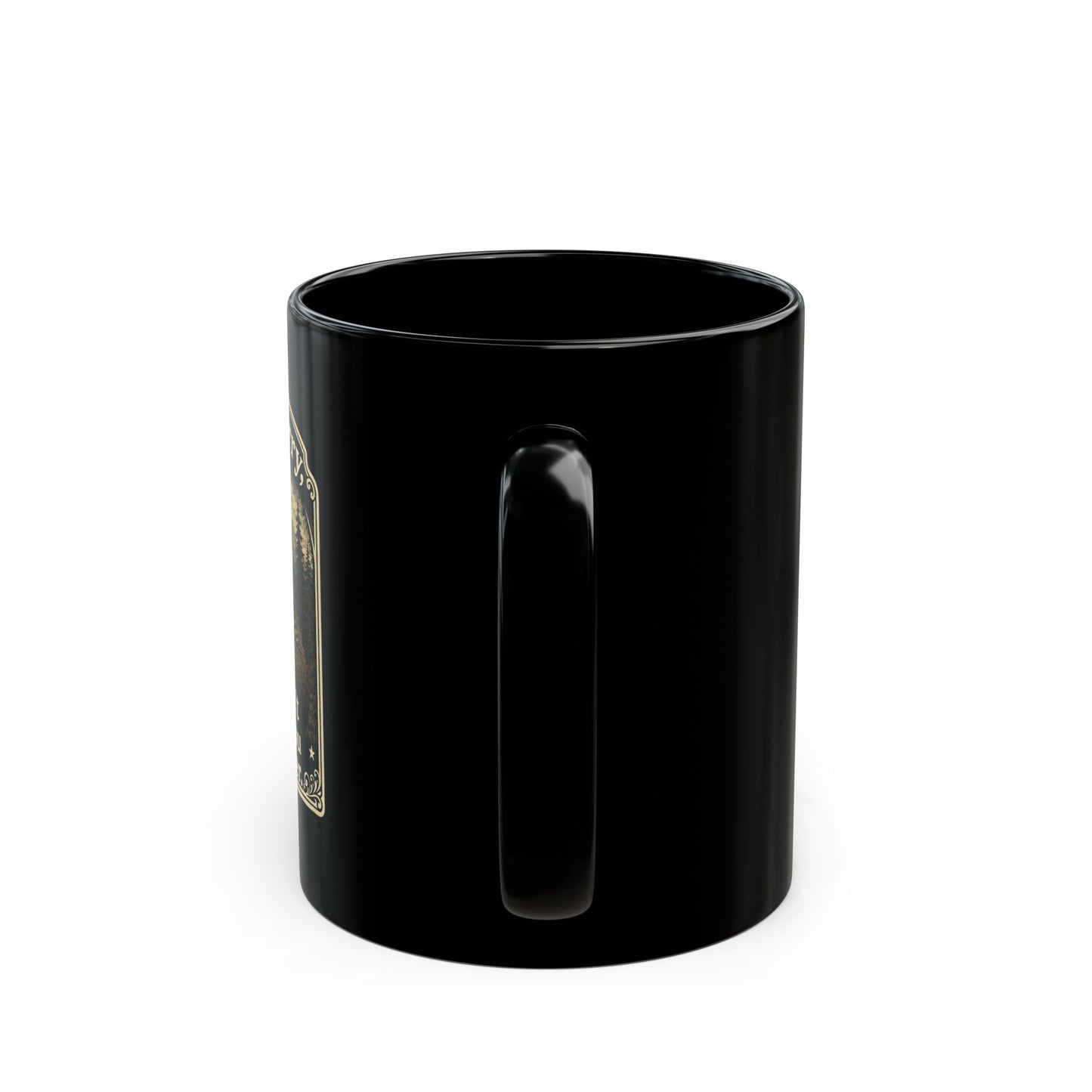 Bigfoot Black Coffee Mug, Funny Sasquatch Cryptid Gift