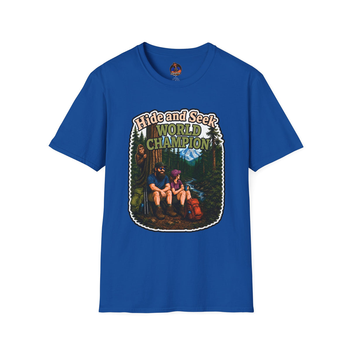 Hide and Seek World Champion Bigfoot T-Shirt, Funny Sasquatch Hiking Tee