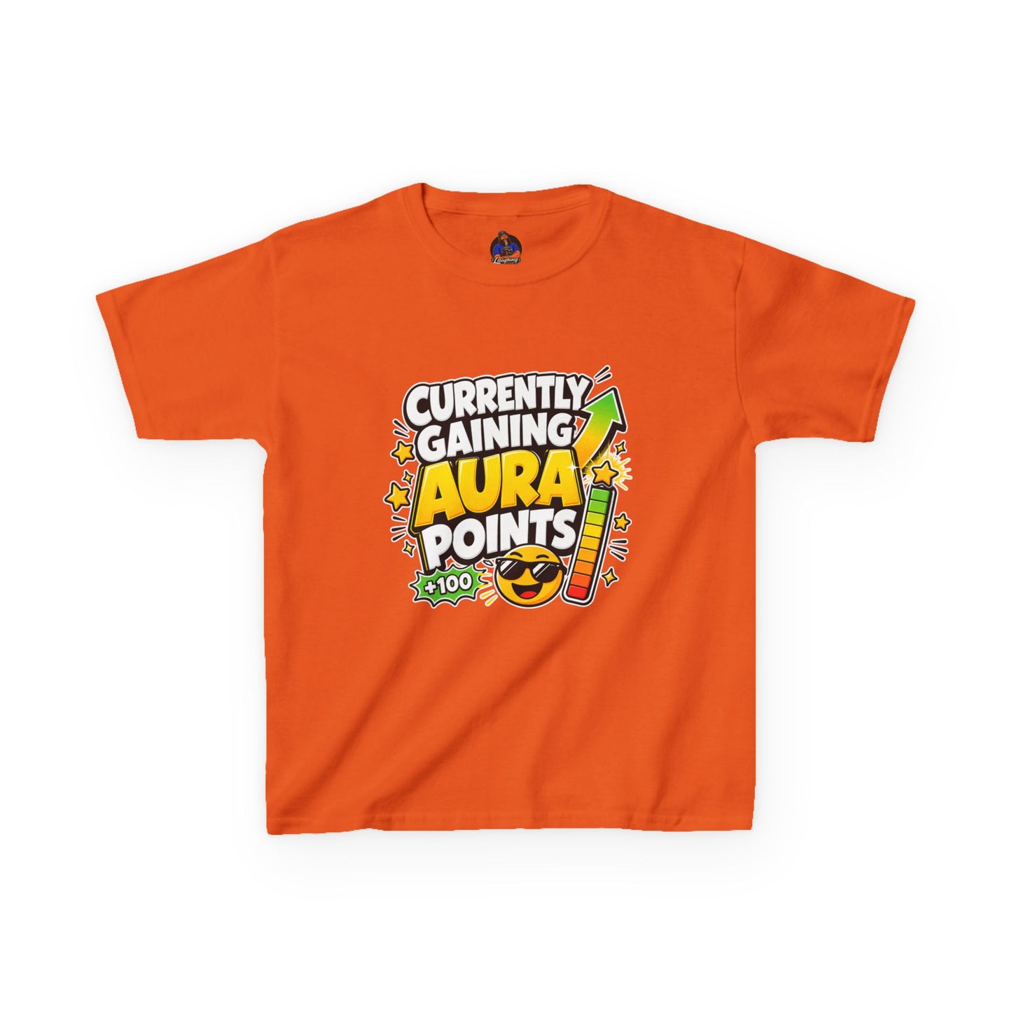 Currently Gaining Aura Points Kids T-Shirt, Funny Gamer Back-to-School Tee