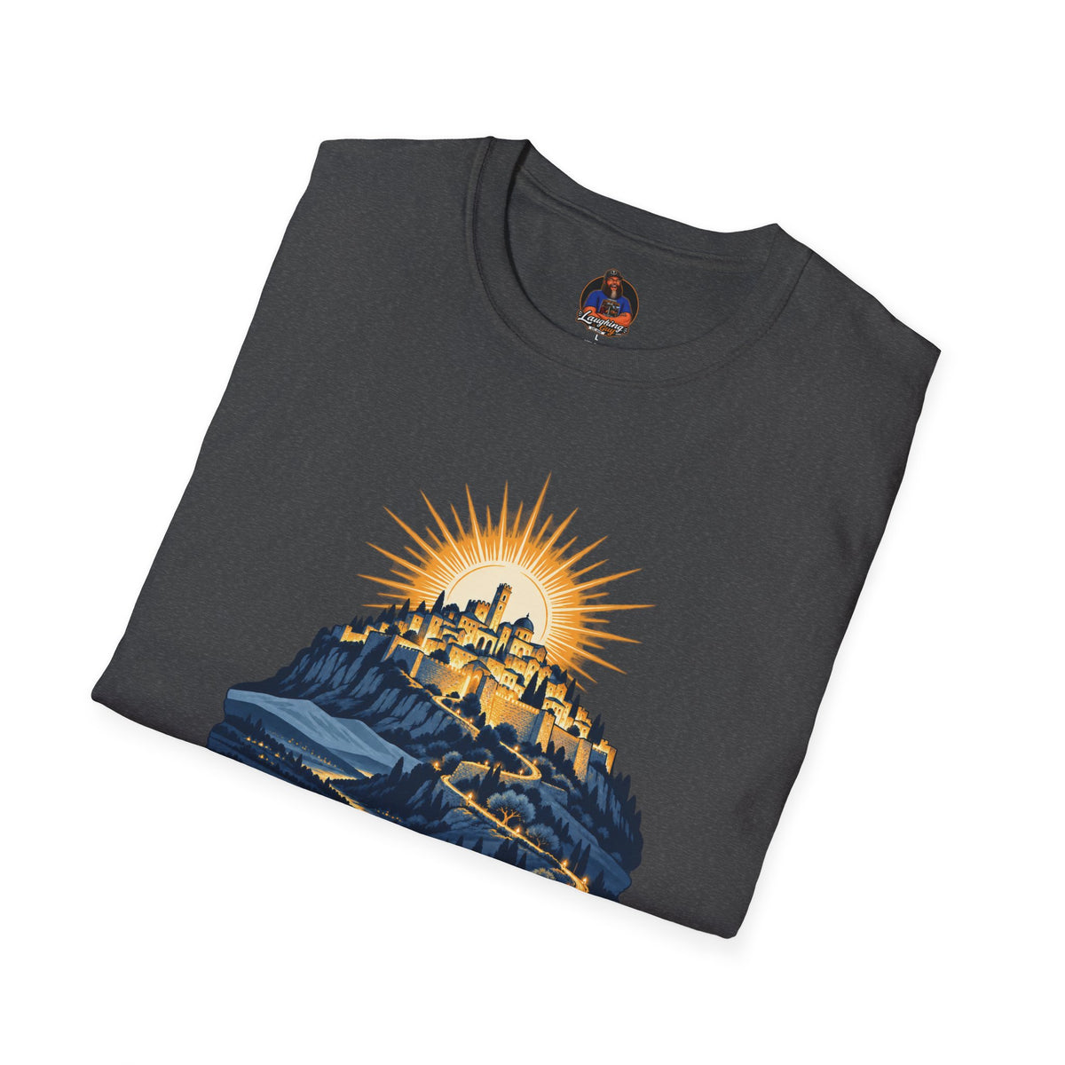 Matthew 5:14 Christian Shirt | City on a Hill Graphic Tee | Light of the World Scripture T Shirt | Inspirational Faith Gift for Adults