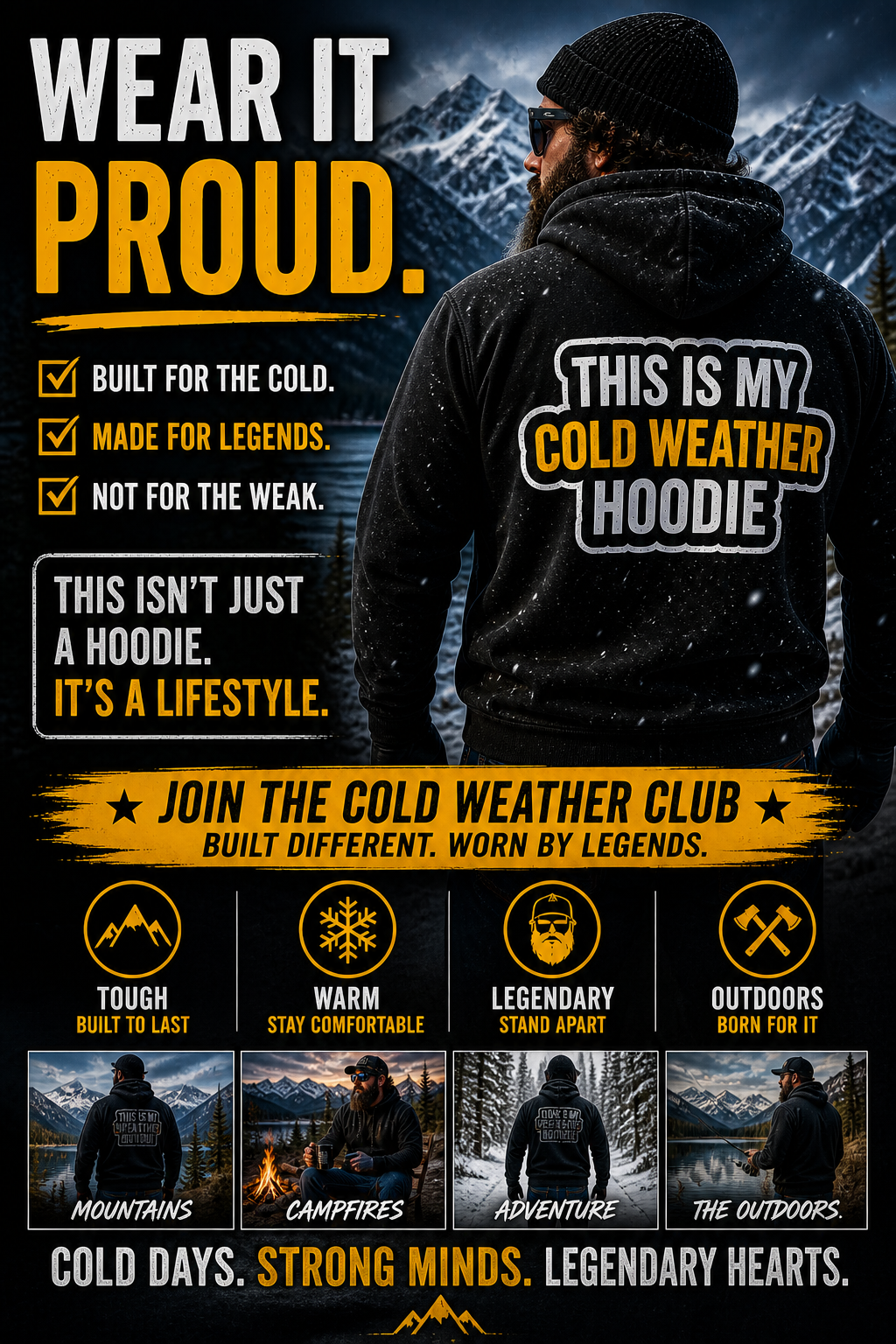Crisp Brisk Frosty Chilly Frigid Hoodie, Funny Cold Weather Sweatshirt