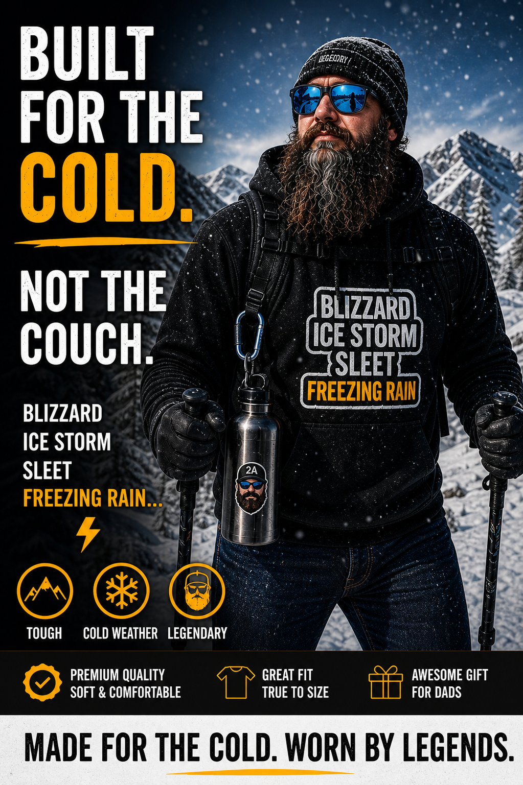 Crisp Brisk Frosty Chilly Frigid Hoodie, Funny Cold Weather Sweatshirt