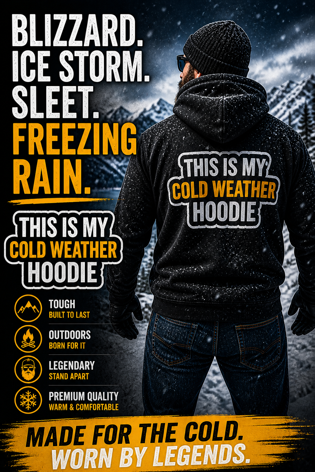 Crisp Brisk Frosty Chilly Frigid Hoodie, Funny Cold Weather Sweatshirt