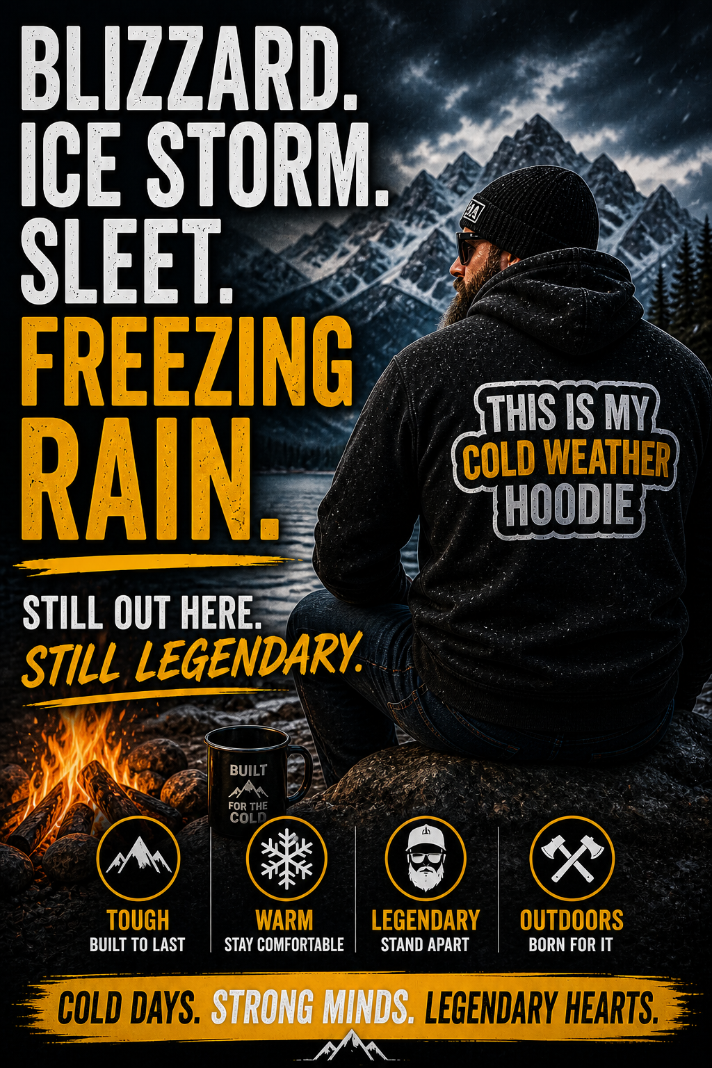 Crisp Brisk Frosty Chilly Frigid Hoodie, Funny Cold Weather Sweatshirt