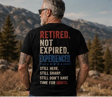 Retired and No Time for Idiots T-Shirt, Funny Eagle Retirement Tee