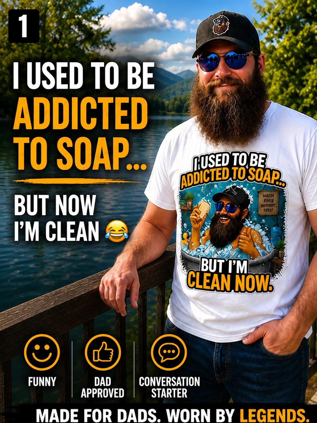 Recovering Soap Addict T-Shirt, Funny Bathroom Humor Graphic Tee