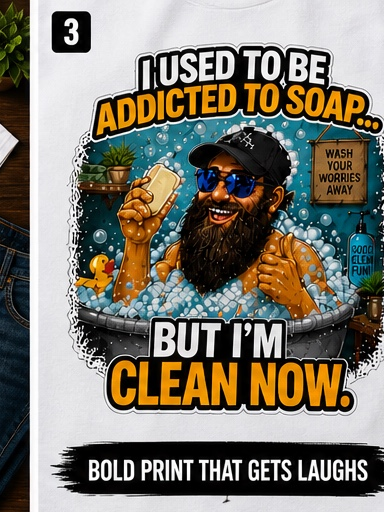 Recovering Soap Addict T-Shirt, Funny Bathroom Humor Graphic Tee