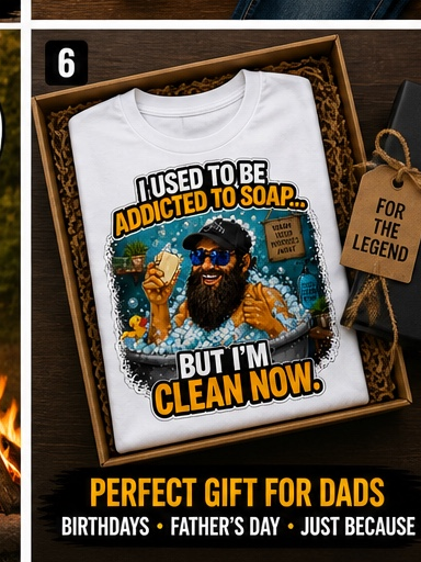 Recovering Soap Addict T-Shirt, Funny Bathroom Humor Graphic Tee