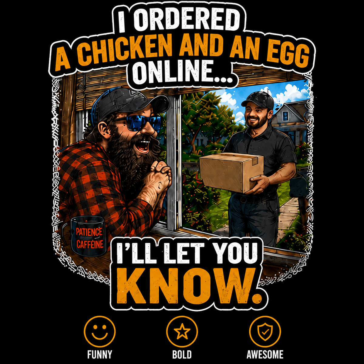 Chicken and Egg Online T-Shirt, Funny Dad Joke Graphic Tee