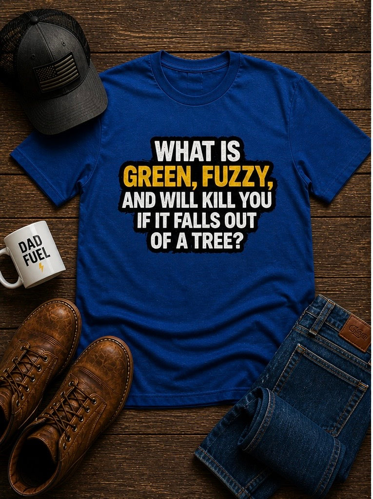 Pool Table Tree Riddle T-Shirt, Funny Dad Joke Front and Back Tee
