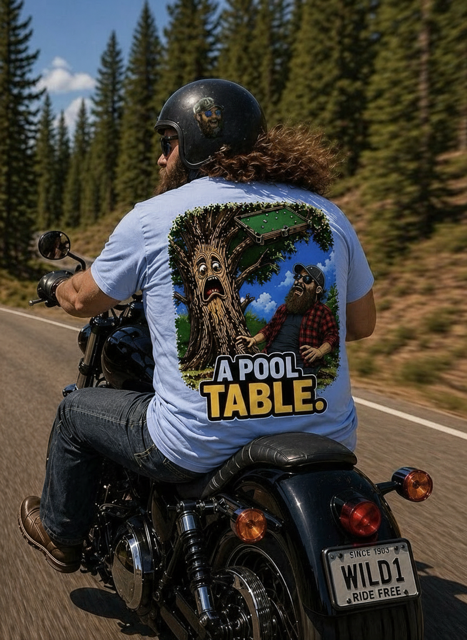 Pool Table Tree Riddle T-Shirt, Funny Dad Joke Front and Back Tee