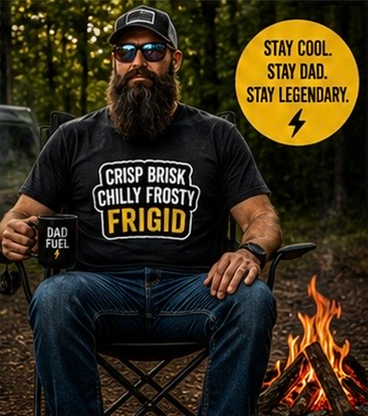 Crisp Brisk Chilly Frigid T-Shirt, Funny Cold Weather Dad Joke Tee