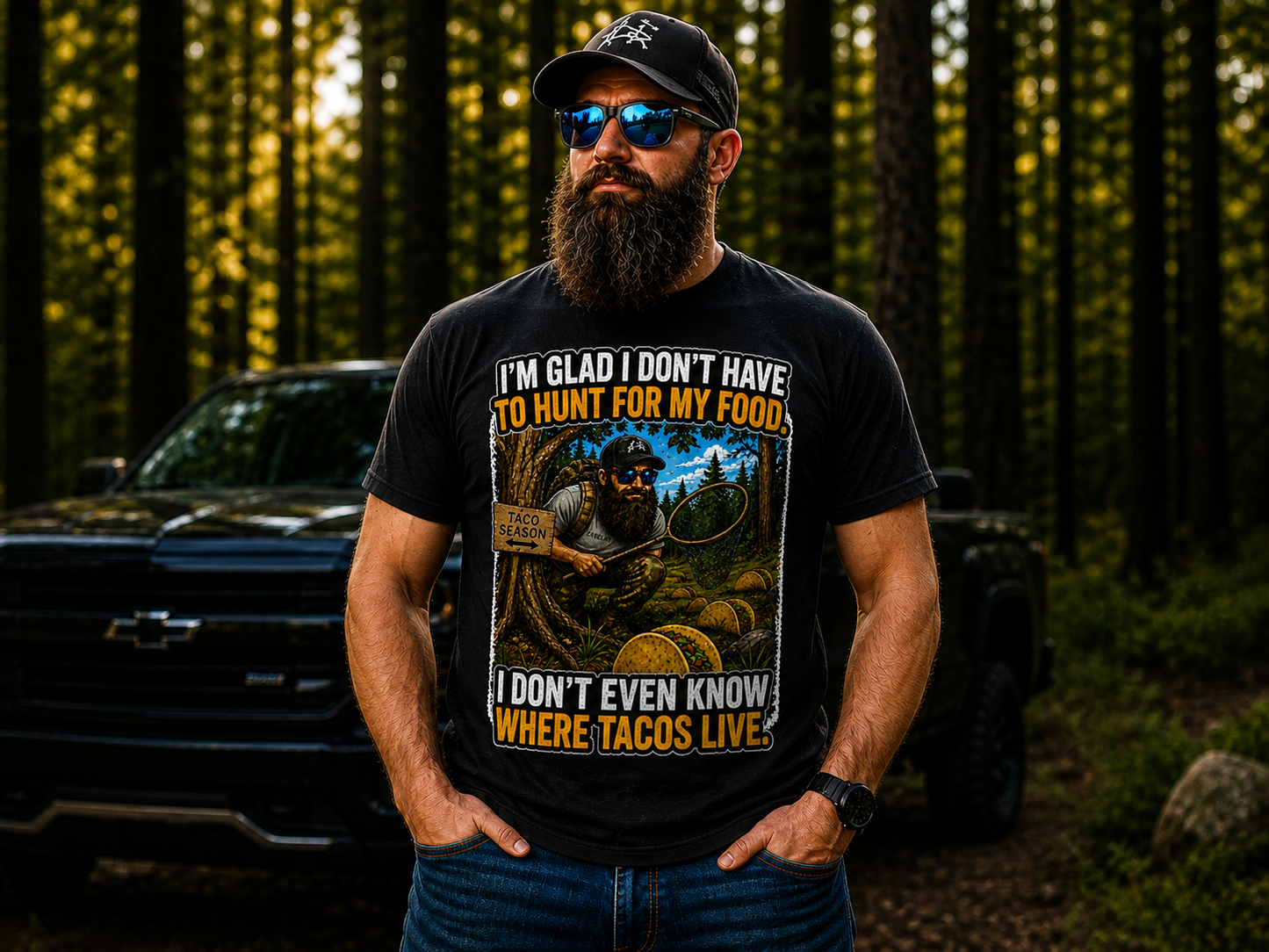 Taco Season T-Shirt, Funny Hunting Season Foodie Graphic Tee
