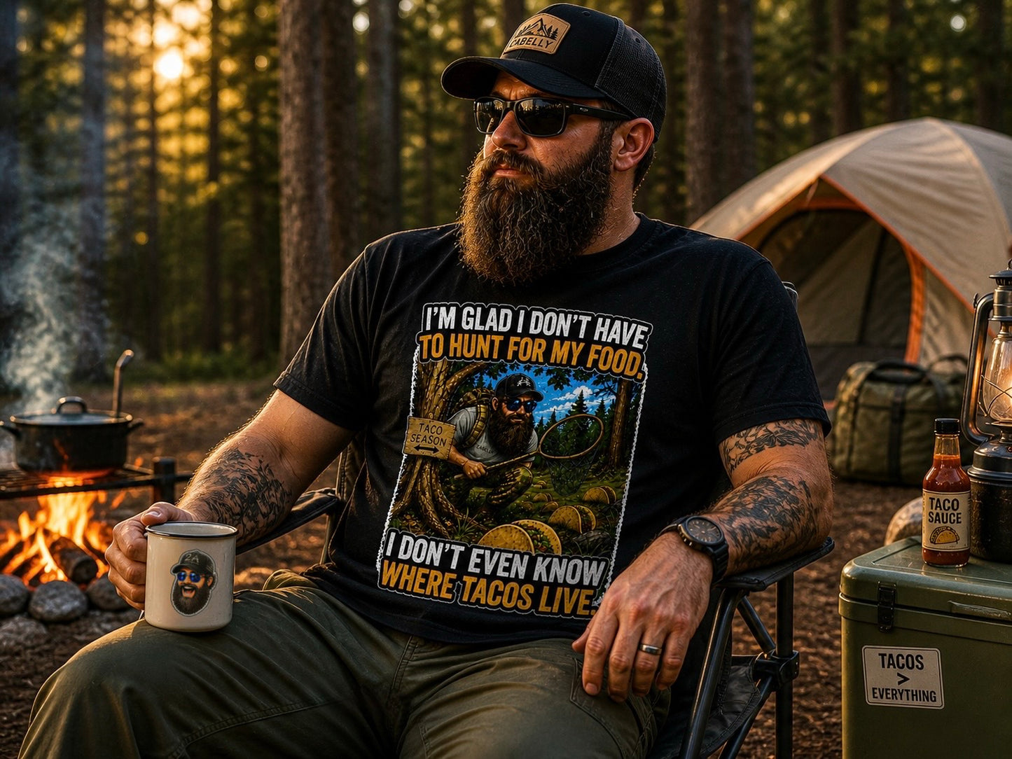 Taco Season T-Shirt, Funny Hunting Season Foodie Graphic Tee