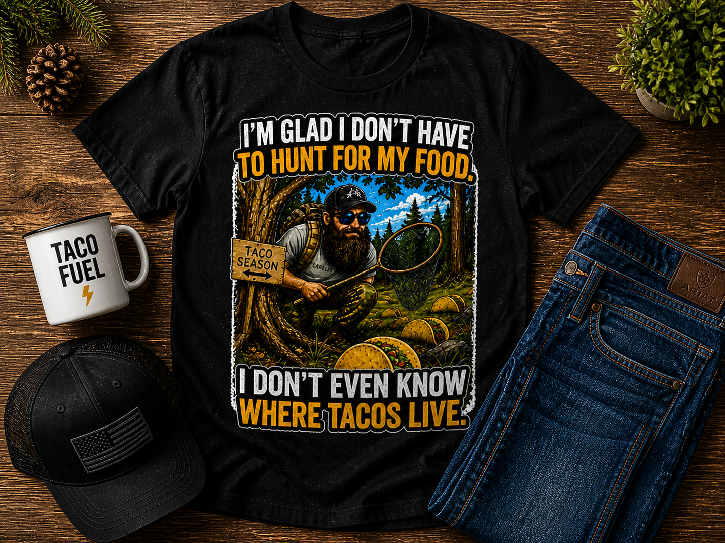 Taco Season T-Shirt, Funny Hunting Season Foodie Graphic Tee