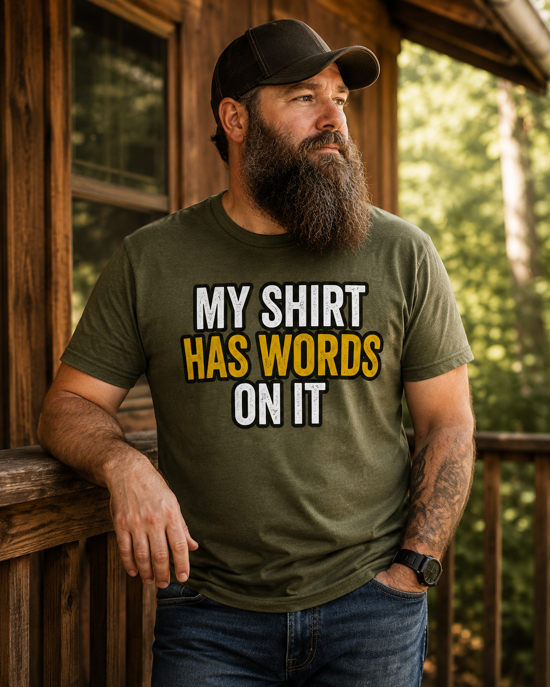 My Shirt Has Words on It T-Shirt, Funny Sarcastic Dad Joke Tee