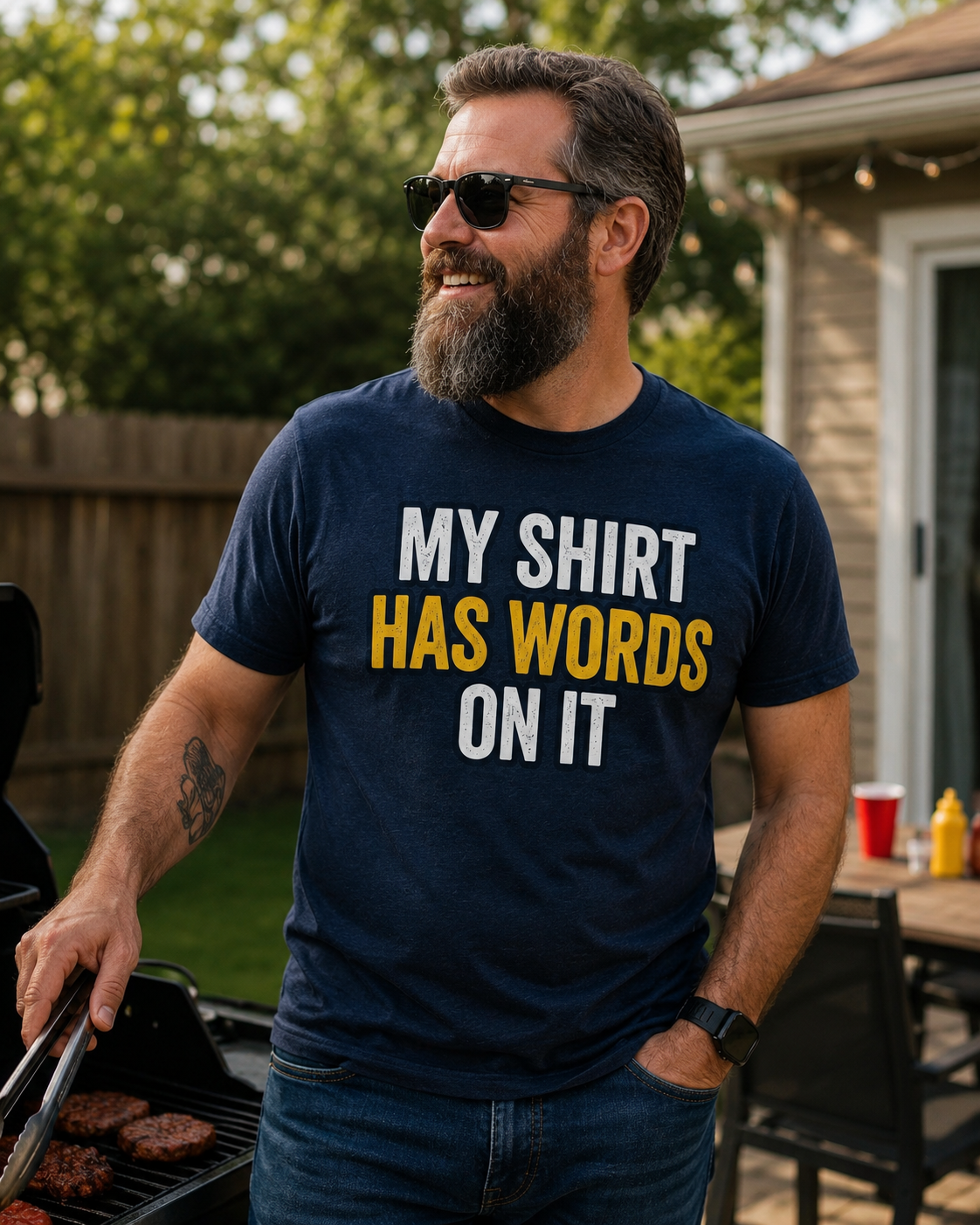 My Shirt Has Words on It T-Shirt, Funny Sarcastic Dad Joke Tee