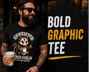 Certified Porch Goblin Possum T-Shirt, Funny Snack-Loving Opossum Tee