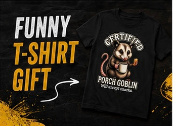 Certified Porch Goblin Possum T-Shirt, Funny Snack-Loving Opossum Tee