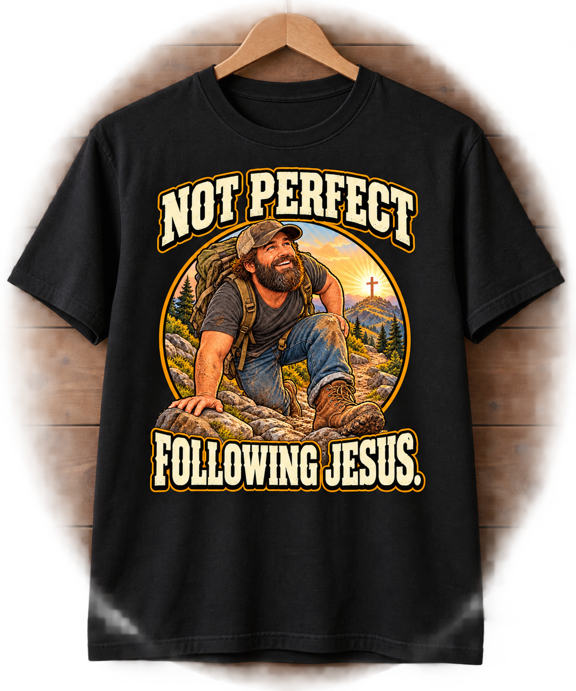 Not Perfect Following Jesus T-Shirt | Christian Hiking Faith Tee
