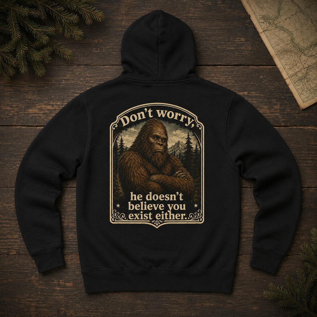 You don't believe? Zip Hoodie | Bigfoot Sasquatch vintage forest graphic