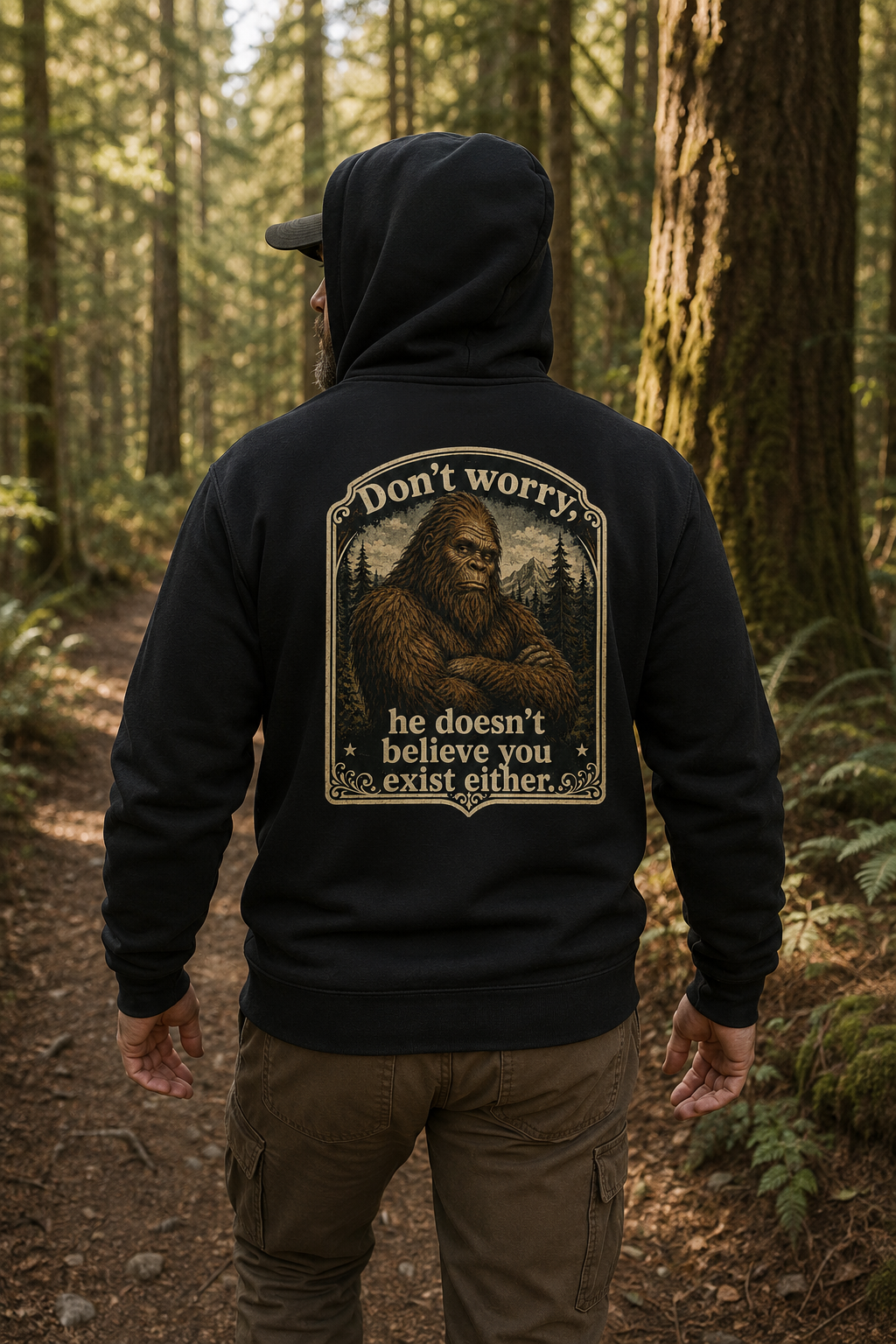 You don't believe? Zip Hoodie | Bigfoot Sasquatch vintage forest graphic