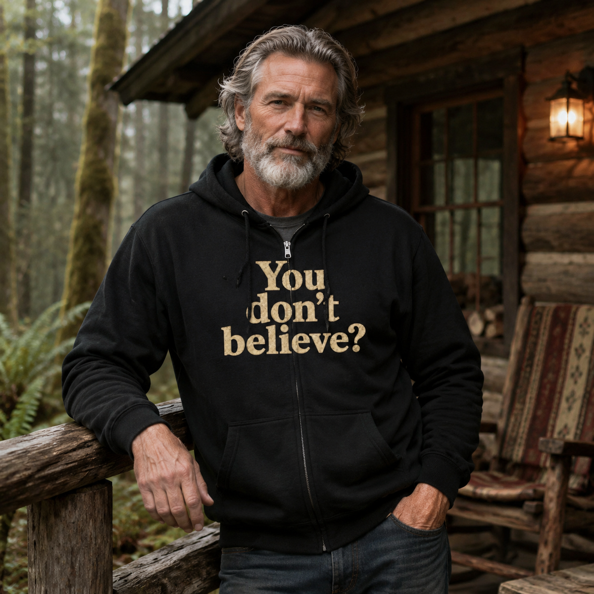 You don't believe? Zip Hoodie | Bigfoot Sasquatch vintage forest graphic