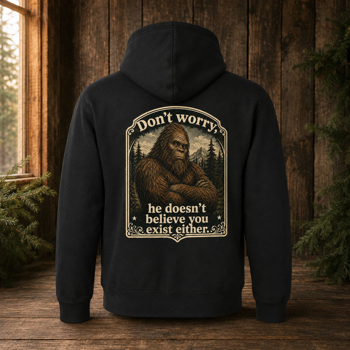 You don't believe? Zip Hoodie | Bigfoot Sasquatch vintage forest graphic