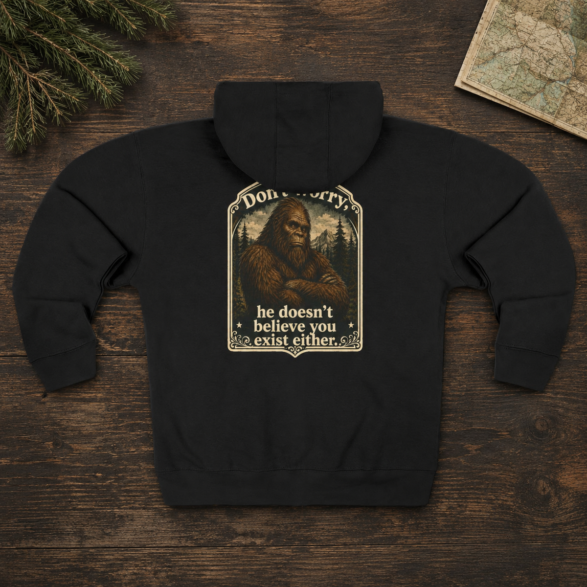 You don't believe? Zip Hoodie | Bigfoot Sasquatch vintage forest graphic