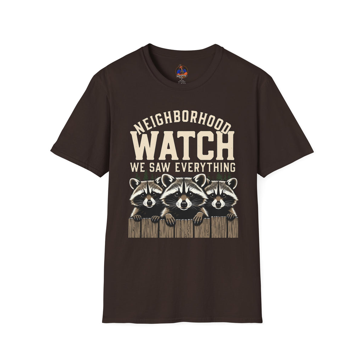 Neighborhood Watch Raccoon T-Shirt, Funny Wildlife Camping Tee