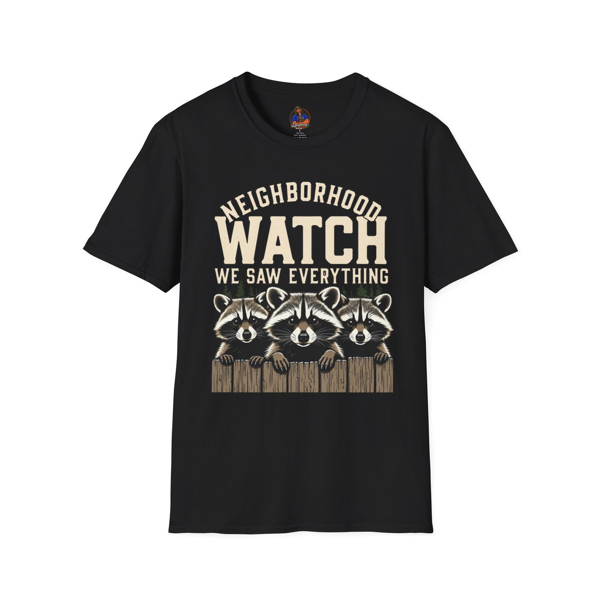 Neighborhood Watch Raccoon T-Shirt, Funny Wildlife Camping Tee