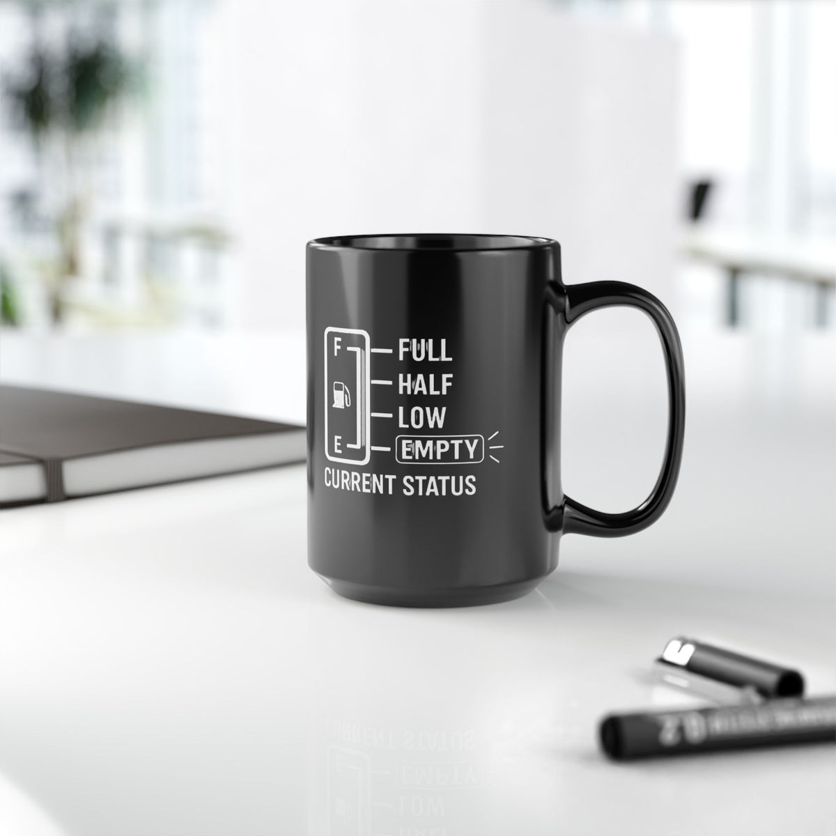 Dad Fuel Coffee Mug, Funny Fuel Gauge Gift for Dad