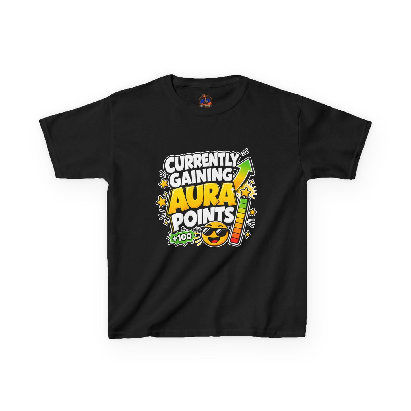 Currently Gaining Aura Points Kids T-Shirt, Funny Gamer Back-to-School Tee