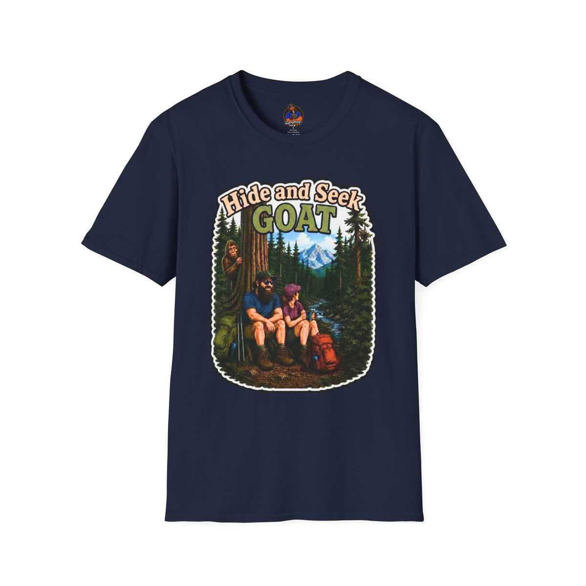 Hide and Seek GOAT Bigfoot T-Shirt, Funny Sasquatch Camping Tee
