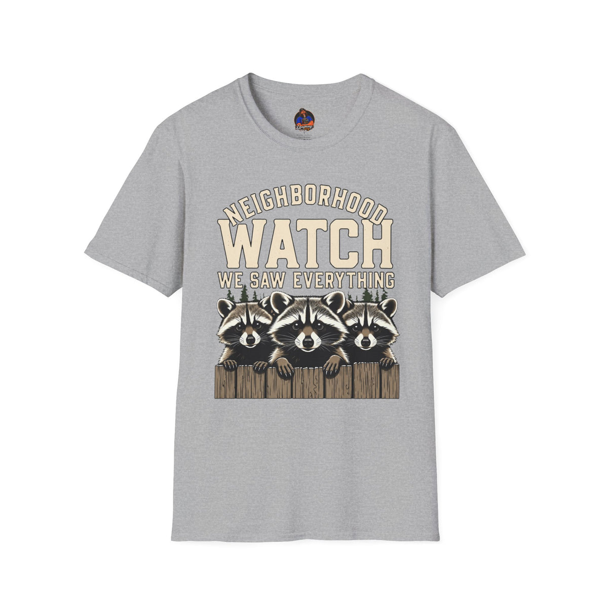 Neighborhood Watch Raccoon T-Shirt, Funny Wildlife Camping Tee