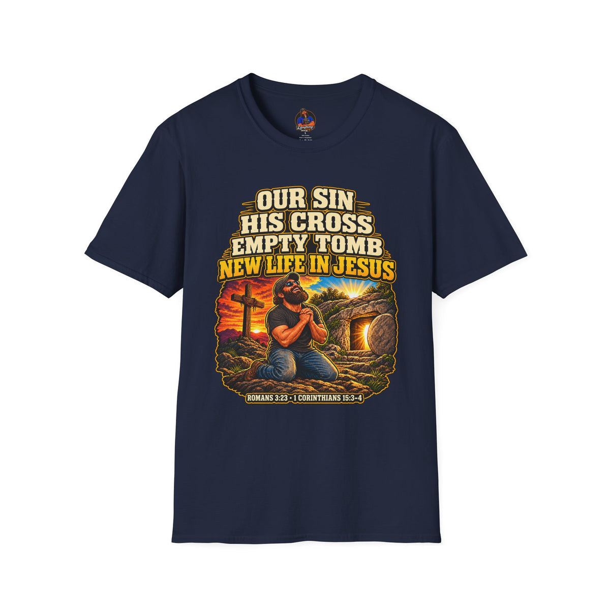 Our Sin His Cross T-Shirt | Empty Tomb Christian Gospel Tee