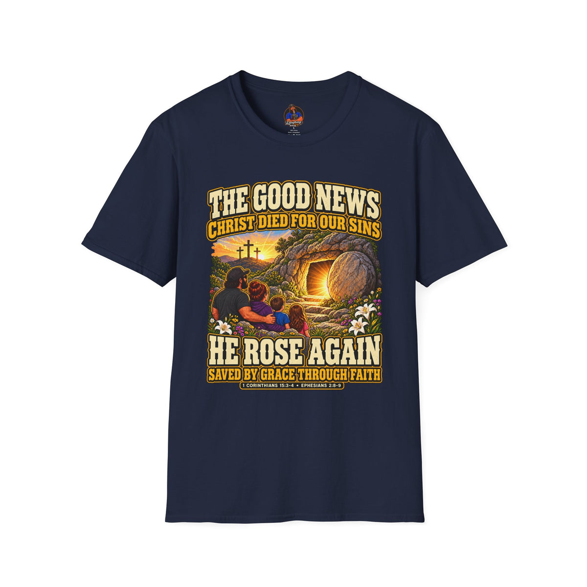 Gospel Message T-Shirt | Empty Tomb & Saved by Grace Christian Tee