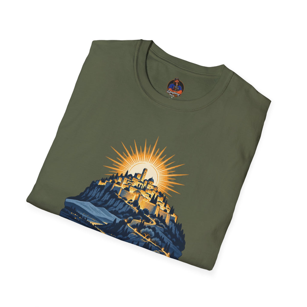 Matthew 5:14 Christian Shirt | City on a Hill Graphic Tee | Light of the World Scripture T Shirt | Inspirational Faith Gift for Adults
