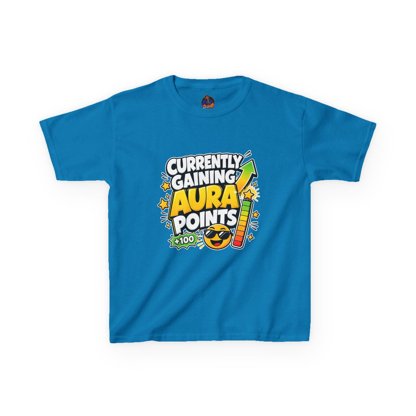 Currently Gaining Aura Points Kids T-Shirt, Funny Gamer Back-to-School Tee