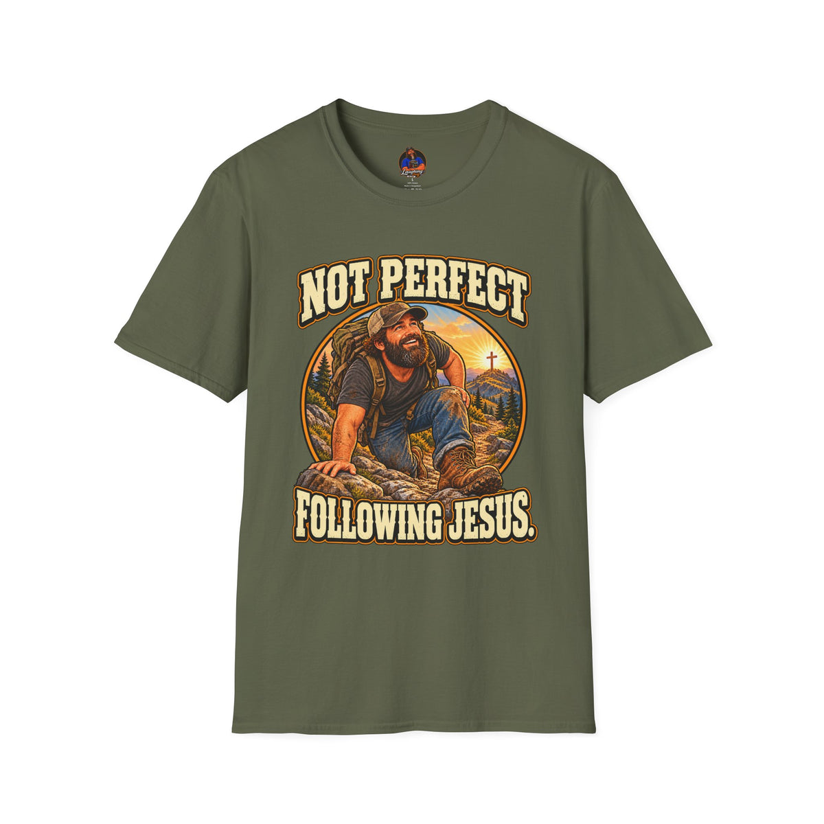 Not Perfect Following Jesus T-Shirt | Christian Hiking Faith Tee