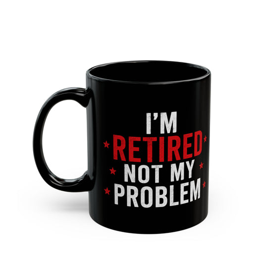 Shrugging Stick Figure Black Mug, Funny Minimalist Coffee Cup