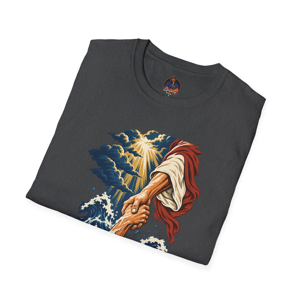 Matthew 14:30-31 Christian Shirt | Jesus Rescues Peter Wave Graphic Tee | Inspirational Scripture T Shirt | Faith Gift for Men and Women